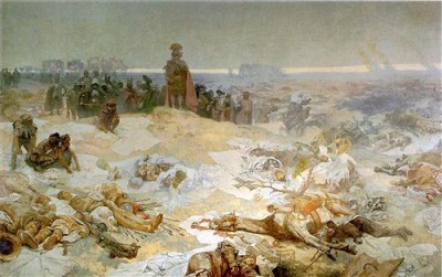 Репродукция картины Мариа Муха Альфонс на холсте - После Грюндвальской битвы