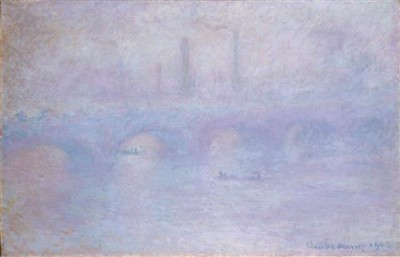 Репродукция картины Моне Оскар Клод на холсте - waterloo bridge  				 - Мост Ватерлоо. Эффект тумана