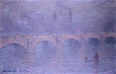 Репродукция картины Моне Оскар Клод на холсте - waterloo bridge  				 - Розовый мост