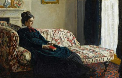 Репродукция картины Моне Оскар Клод на холсте - Meditation, Mrs. Monet Sitting on a Sofa
