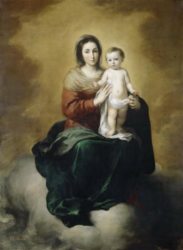 Репродукция картины Мурильо Бартоломе Эстебан на холсте - Мадонна с младенцем