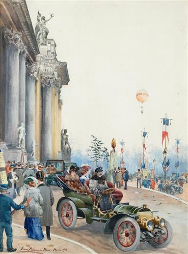 Репродукция картины Палм де Роса Анна на холсте - Mercedes utanför Grand Palais