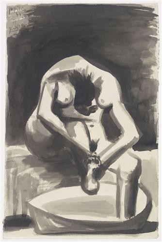 Репродукция картины Пикассо Пабло на холсте - Woman Washing Her Feet
