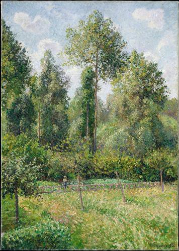 Репродукция картины Писсарро Камиль на холсте - Poplars, Eragny