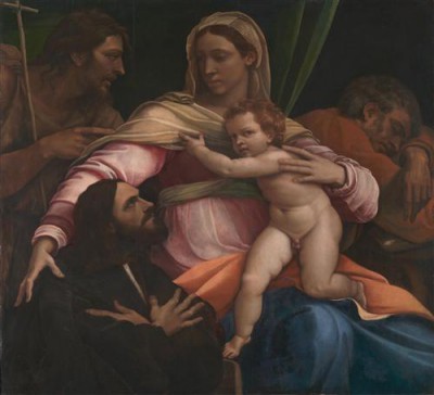 Репродукция картины Пьомбо Себастьяно на холсте - The Madonna and Child with Saints and a Donor