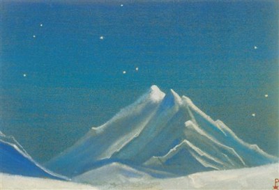 Репродукция картины Рерих Николай на холсте - ночь. Эверест. 1938
