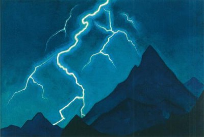 Репродукция картины Рерих Николай на холсте - Зов неба. Молния