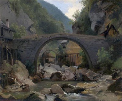 Репродукция картины Руссо Теодор на холсте - Горный ручей в Оверни