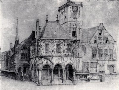 Репродукция картины Санредам Питер Янс на холсте - The Old Town Hall in Amsterdam, study