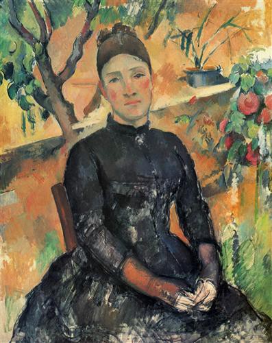 Репродукция картины Сезанн Поль на холсте - Madame Cezanne in the Greenhouse