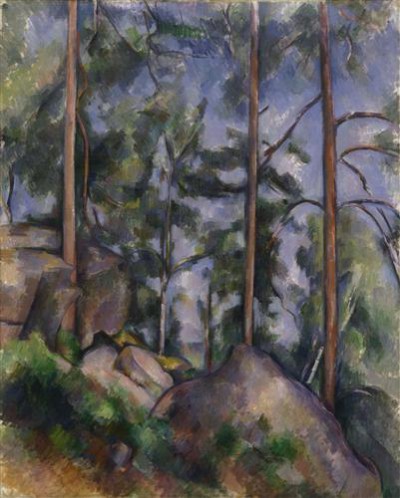 Репродукция картины Сезанн Поль на холсте - Pines and Rocks