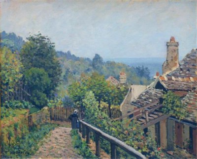 Репродукция картины Сислей Альфред на холсте - Louveciennes, the Hill Path  				 - Лувесьен, путь по холмам
