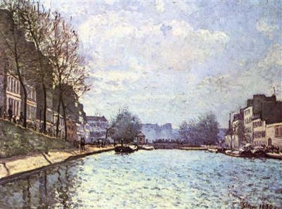 Репродукция картины Сислей Альфред на холсте - Vue du canal Saint-Martin