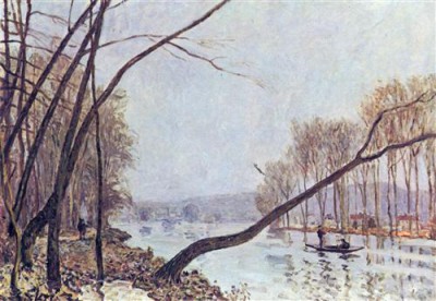 Репродукция картины Сислей Альфред на холсте - Ufer der Seine im Herbst