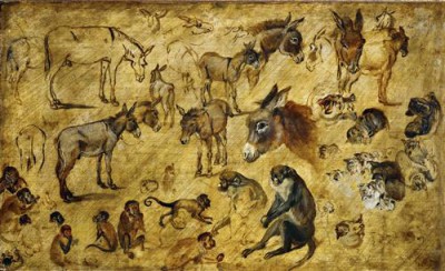 Репродукция картины Старший Ян Брейгель на холсте - Эскиз собак