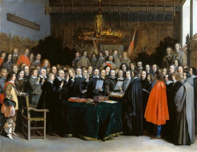 Репродукция картины Терборх Герард на холсте - The Ratification of the Treaty of Münster