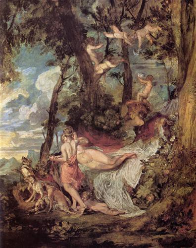 Репродукция картины Тёрнер Джозеф Мэллорд Уильям на холсте - Venus and Adonis or Adonis departing for the Chase