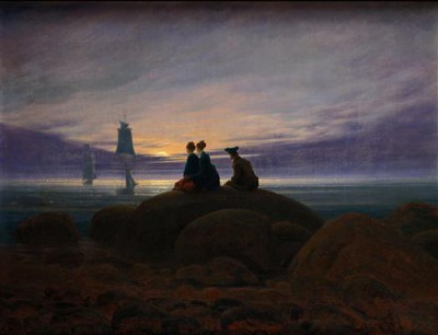 Репродукция картины Фридрих Каспар Давид на холсте - Восход луны над морем