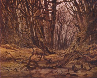 Репродукция картины Фридрих Каспар Давид на холсте - Wald im Spatherbst