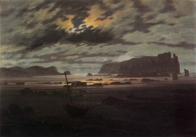 Репродукция картины Фридрих Каспар Давид на холсте - Nordische See im Mondlicht