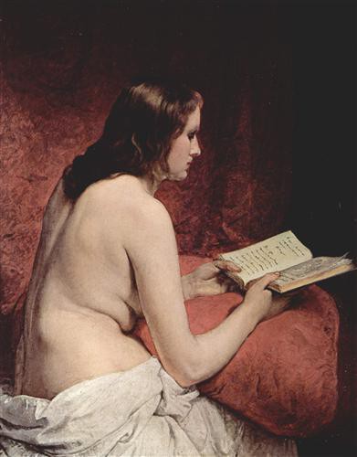 Репродукция картины Хайес Франческо на холсте - Nudo con libro