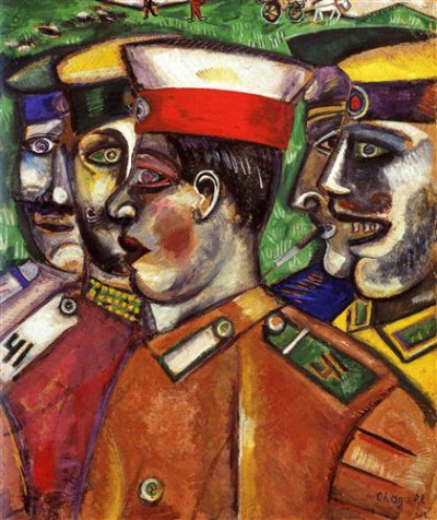 Репродукция картины Шагал Марк на холсте - Солдаты