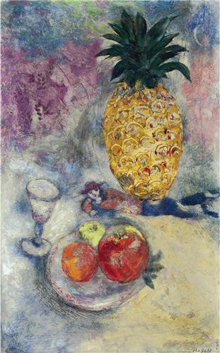 Репродукция картины Шагал Марк на холсте - Nature morte a l'ananas