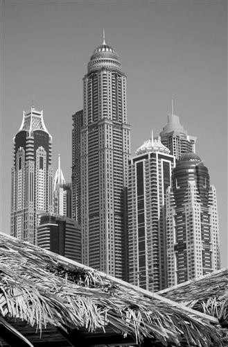 Постер Города и страны на холсте - Skyscrapers Dubai  				 - Небоскребы Дубаи
