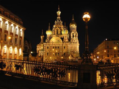 Постер Города и страны на холсте - Night city - Sant-Petersburg  				 - Ночной город - Санкт-Петербург