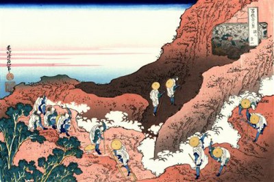 Постер Гравюры на холсте - Climbing on Mt. Fuji  				 - Восхождение на Фудзи