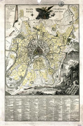 Постер Карты на холсте - План Стольчного города Москвы 1789 года