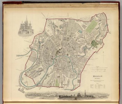 Постер Карты на холсте - План Москвы 1836 года