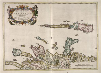 Постер Карты на холсте - Atlas of Scotland - ÆBUDÆ INSULÆ -The Hebrides