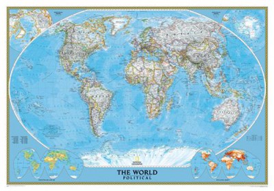 Постер Карты на холсте - Политическая карта мира