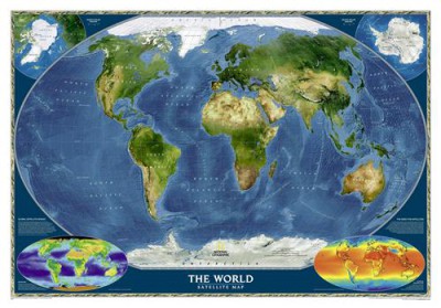 Постер Карты на холсте - Так видят нашу планету спутники