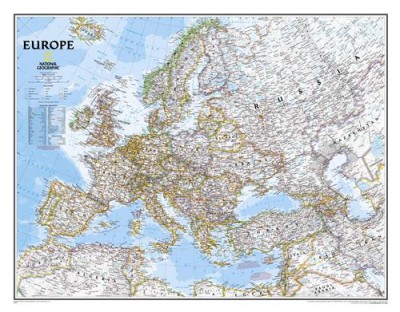 Постер Карты на холсте - Европа