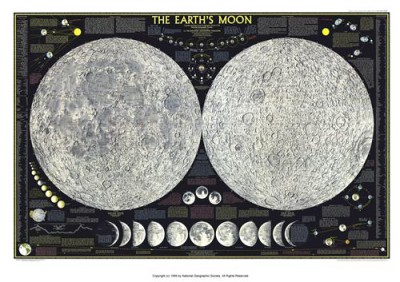 Постер Карты на холсте - Любимый спутник - Луна