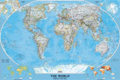Постер Карты на холсте - Карта мира