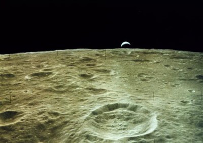 Постер Космос на холсте - Лунная поверхность