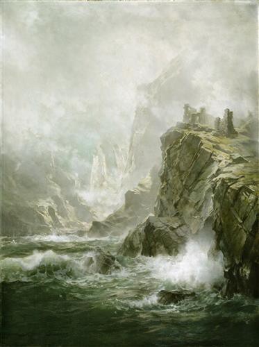 Постер Природа на холсте - шторм у скал