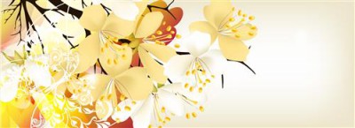 Постер Цветы на холсте - flower Garden  				 - цветочный сад