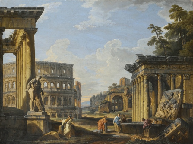 Римский capriccio с античными руинами